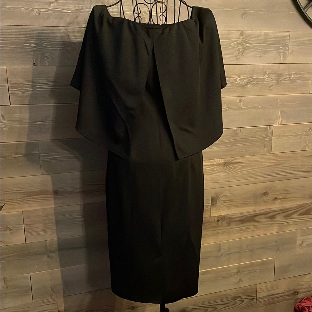 Black Off-The-Shoulder Sheath Midi Dress for Cocktail - Picture 5 of 5